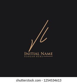 Logo de la carta Il. Letra inicial Diseño Vector Colores de lujo