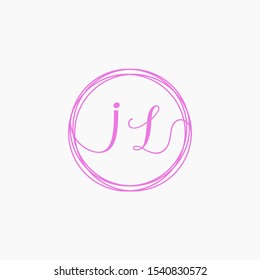 Letter IL logo template. Creative fashion logo design, couple letter , beauty icon. Initial handwriting or handwritten logo for identity. Logo with hand drawn style. wedding concept -vector