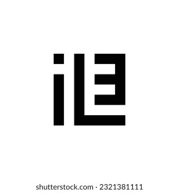 Letra iL número 3 símbolo geométrico cuadrado simple vector logo