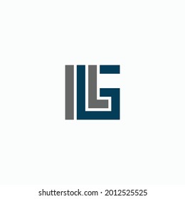 Letter ILG Logo Design. Square Symbol. Vector Illustration.