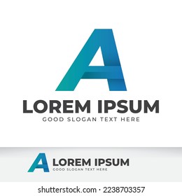 Letter A illustration template, simple professional letter logo design with gradient color style
