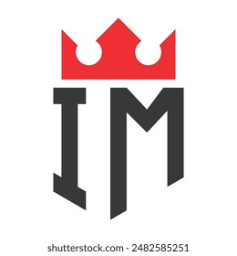 Letter IM Crown Logo. Crown on Letter IM Logo Design Template