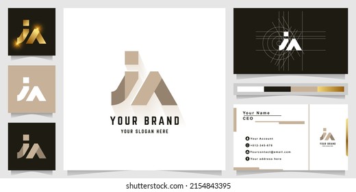 Letter iM or jM monogram logo with business card design