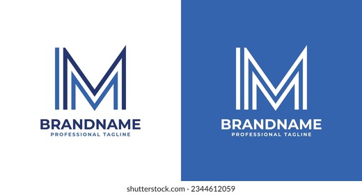 Letter IM Line Monogram Logo, suitable for business with IM or MI initials.