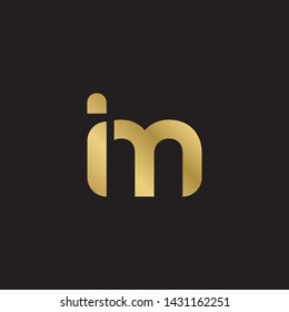 Letter im linked lowercase logo design template elements. Gold letter Isolated on black  background. Suitable for business, consulting group company.