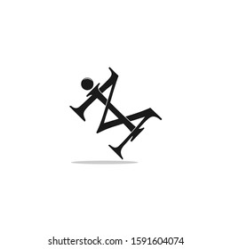 letter im linked overlapping fashion logo vector