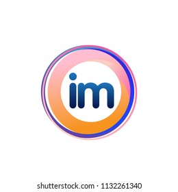 Letter IM logo with colorful circle, letter combination logo design with ring, circle object for creative industry, web, business and company.
