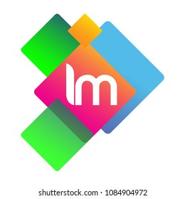 Letter IM logo with colorful geometric shape, letter combination logo design for creative industry, web, business and company.
