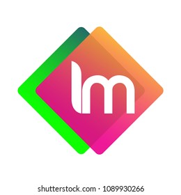 Letter IM logo with colorful geometric shape, letter combination logo design for creative industry, web, business and company.