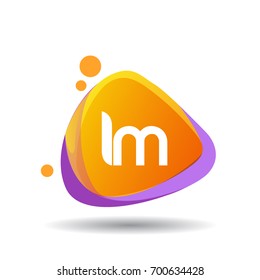 Letter IM logo in triangle splash and colorful background, letter combination logo design for creative industry, web, business and company.