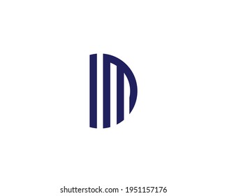 letter im and mi logo design vector template