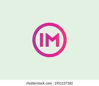 letter im and mi logo design vector template