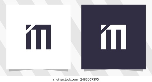 letter im mi logo design vector