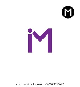 Letter IM MI Monogram Logo Design