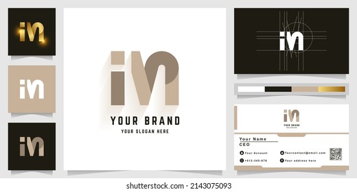 Letter iM or iN monogram logo with business card design