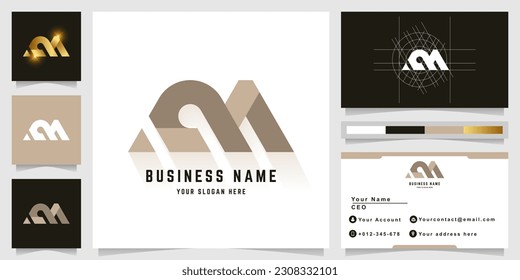 Letter iM or AM monogram logo with business card design