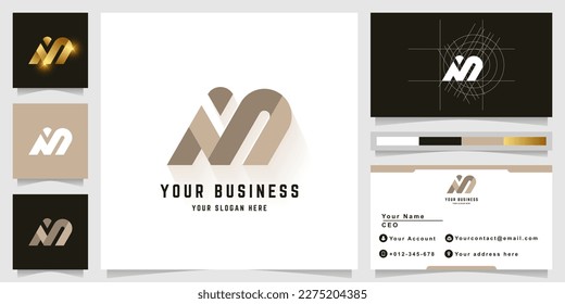 Letter iM or NiM monogram logo with business card design