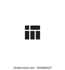 letra i,m símbolo simple vector