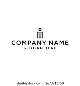 letter im square logo design vector illustration template