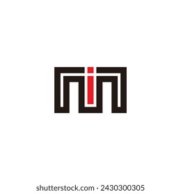 letter im stripes geometric line logo vector 