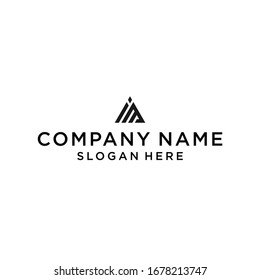 letter im triangle logo design vector illustration template