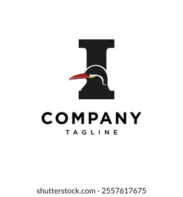Letter I Inca Tern Bird Logo Icon Vector