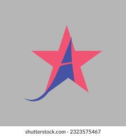 Letter a incorporated with star