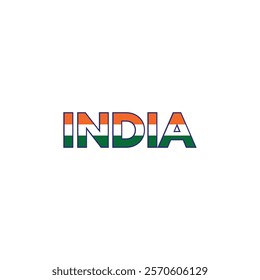 letter india vector design template with indian flag elements
