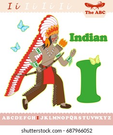 Letter I with Indian for ABC book