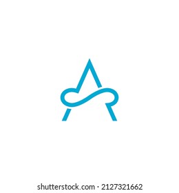 Letter A Infinity Logo Design Vector