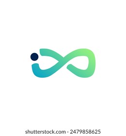 i letter infinity mobius logo vector icon illustration