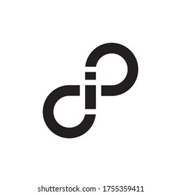 letter I infinte logo design concept