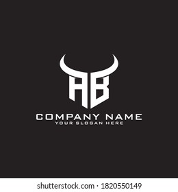 Letter Initial AB logo icon design template.