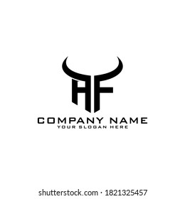 Letter Initial AF logo icon design template.