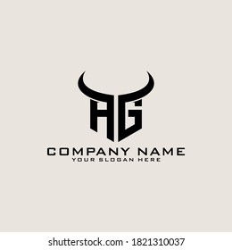 Letter Initial AG logo icon design template.