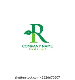 Buchstaben oder Anfangsalphabeten mit Blättern, dieses Logo ist perfekt für den Einsatz in Business, Natur, Öko, Bioenergie usw.