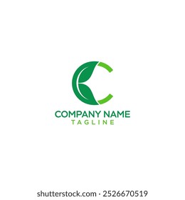 letra ou alfabeto inicial com folhas, este logotipo é perfeito para uso em negócios, natural, eco, bioenergia, etc