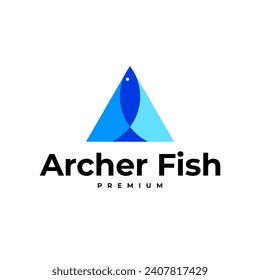 LETTER A INITIAL ARCHER FISH WATER WORLD DAY LOGO OVERLAPPING VECTOR ICON ILLUSTRATION