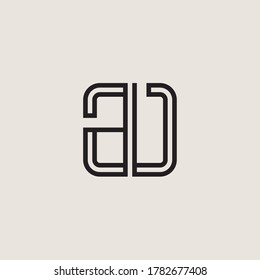 Letter Initial AU logo icon design template.
