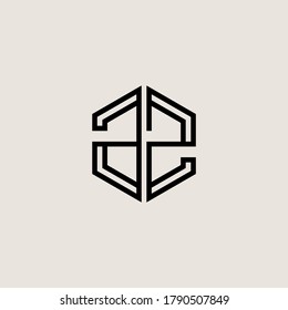 Letter Initial AZ logo icon design template.