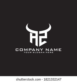 Letter Initial AZ logo icon design template.