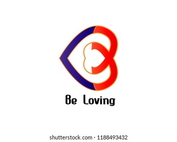 Letter Initial B Be Loving Logo Design Template