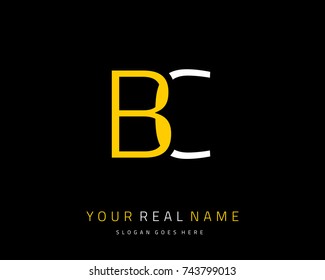 Letter initial B & C minimalist logo template vector