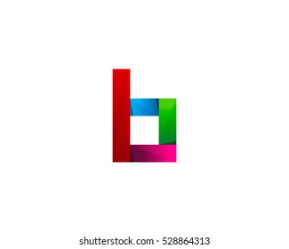 Letter Initial B Colorful Ribbon Logo Design Template