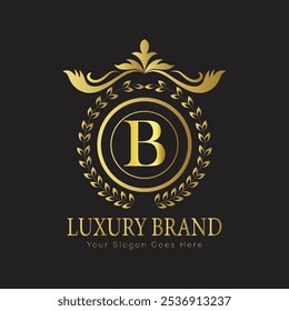 letra Inicial B elegante logotipo monograma de luxo 
