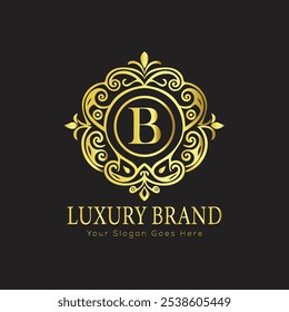 letter Initial B elegant luxury monogram logo 
