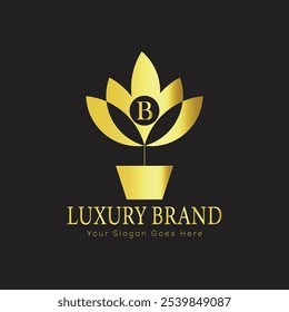 letter Initial B elegant luxury monogram logo 
