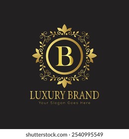 letter Initial B elegant luxury monogram logo 
