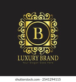 letter Initial B elegant luxury monogram logo 

