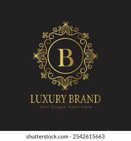 letter Initial B elegant luxury monogram logo 
